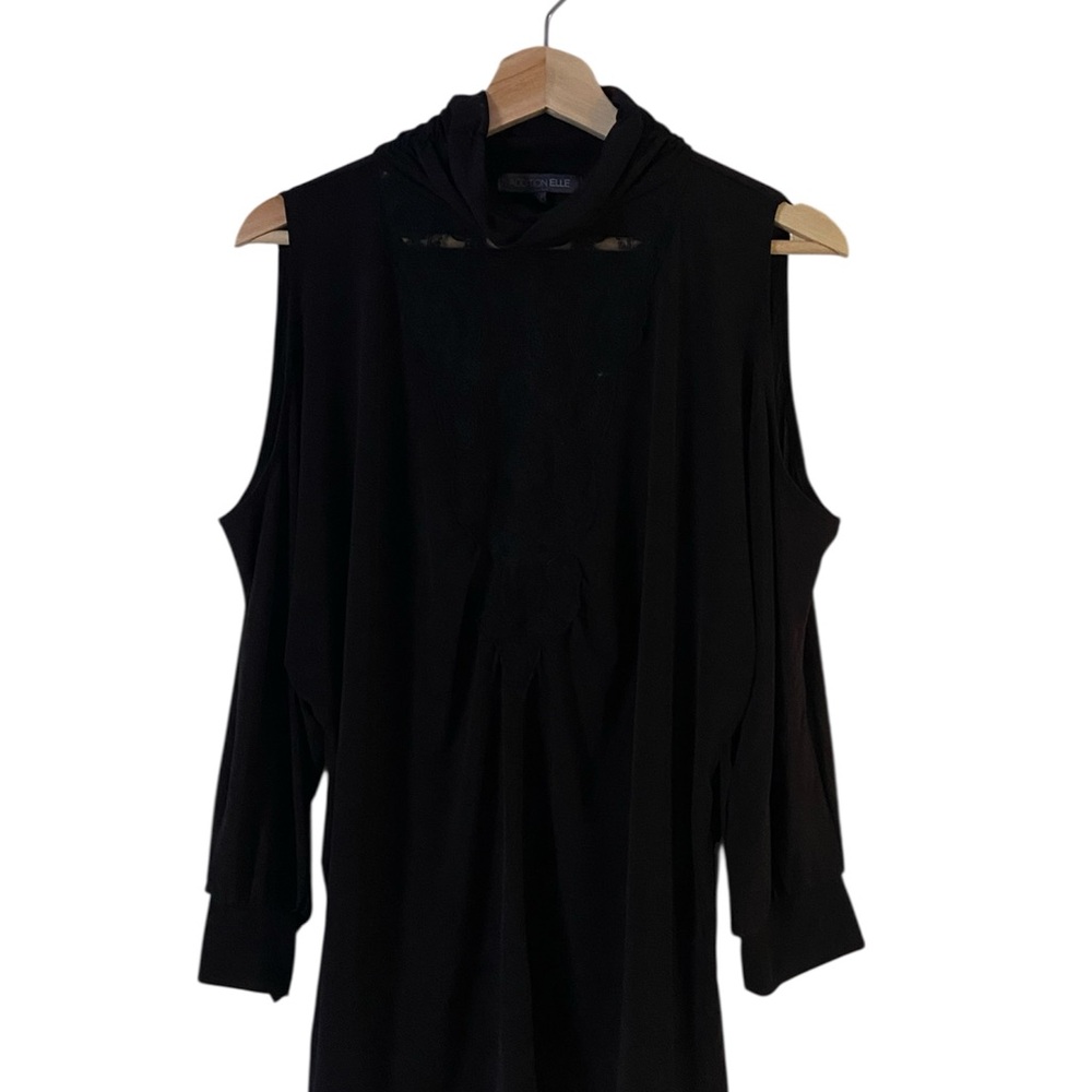 Addition Elle Elegant Black Top with Lace Cutout